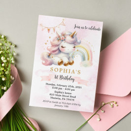 Schönes Aquarell Blumenhorn zum Geburtstag Einladung