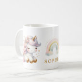 Schönes Aquarell Blumenhorn zum Geburtstag Kaffeetasse (Vorderseite Links)
