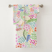 Schönes Aquarell-Blumenmuster Sprint Bunt Badhandtuch Set (Insitu)