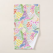 Schönes Aquarell-Blumenmuster Sprint Bunt Badhandtuch Set (Handtuch)
