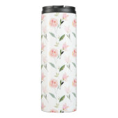 Schönes Aquarell Blütenrot Rosa Thermosbecher (Rückseite)