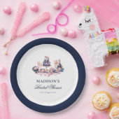 Schönes Aquarell-Brautparty Personalisiert Pappteller (Party)