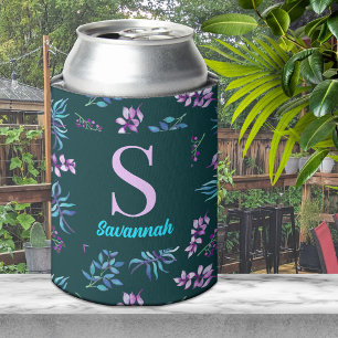 Schönes Aquarell Dunkles Florales Gartenthema Pers Dosenkühler