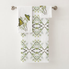 Schönes Aquarell-Frack Butterfly Badhandtuch Set