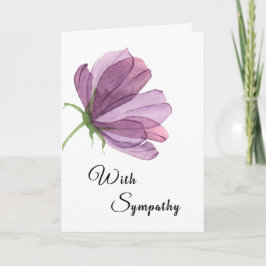 Schönes Aquarell Lila Blume Beileid Karte