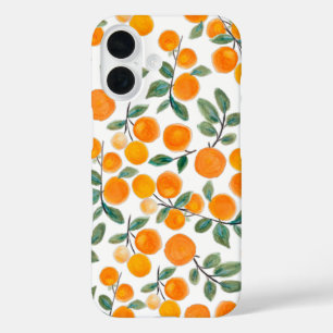 Schönes Aquarell-Orangen-Zitrus-Botanik-Muster iPhone 16 Hülle