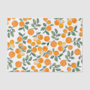 Schönes Aquarell-Orangen-Zitrus-Botanik-Muster Seidenpapier