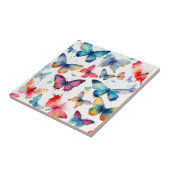 Schönes Aquarell-Schmetterling-Regenbogen-Muster Fliese (Seite)