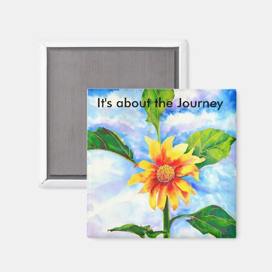 Schönes Aquarell Sonnenblumenmalerei Magnet (Vorderseite/Rückseite)