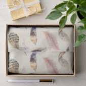 Schönes Aquarell versieht Muster mit Federn Seidenpapier (Geschenk)