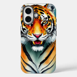 Schönes Aquarellbild Tiger im Dschungel iPhone 16 Hülle