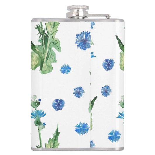 Schönes Aquarellblumenmuster Flachmann (Rückseite)