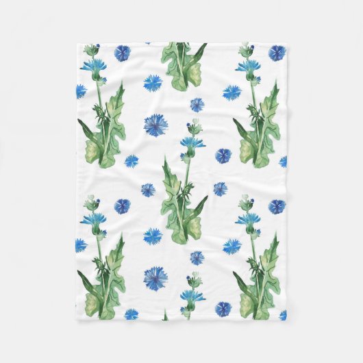 Schönes Aquarellblumenmuster Fleecedecke (Vorderseite)