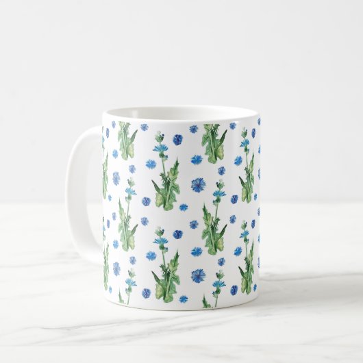Schönes Aquarellblumenmuster Kaffeetasse (Vorderseite Links)