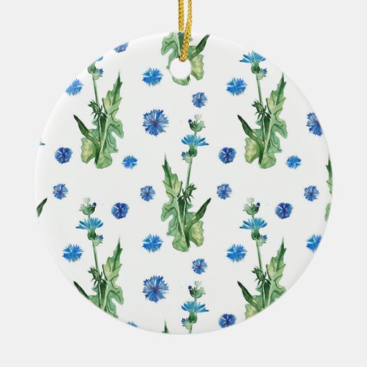 Schönes Aquarellblumenmuster Keramik Ornament (Vorne)