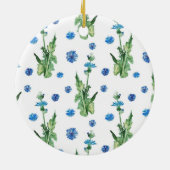 Schönes Aquarellblumenmuster Keramik Ornament (Hinten)