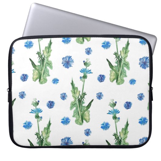 Schönes Aquarellblumenmuster Laptopschutzhülle (Vorderseite)
