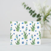 Schönes Aquarellblumenmuster Postkarte (Stehend Vorderseite)