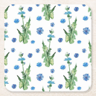 Schönes Aquarellblumenmuster Rechteckiger Pappuntersetzer