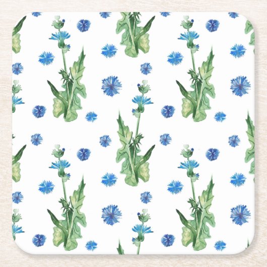 Schönes Aquarellblumenmuster Rechteckiger Pappuntersetzer (Vorderseite)