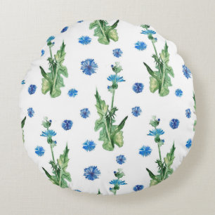 Schönes Aquarellblumenmuster Rundes Kissen