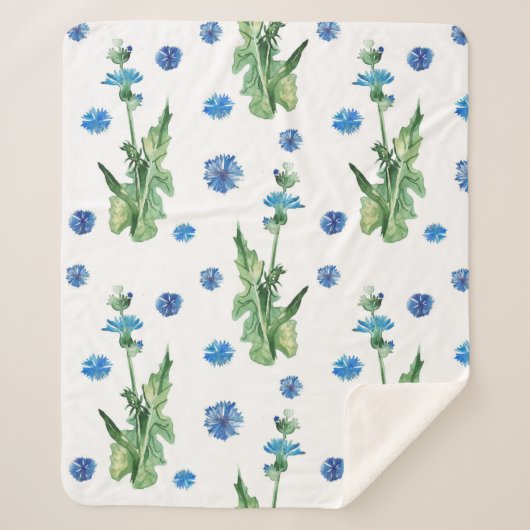 Schönes Aquarellblumenmuster Sherpadecke (Vorderseite)