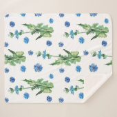 Schönes Aquarellblumenmuster Sherpadecke (Vorderseite (Horizontal))