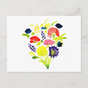 Schönes Aquarellbouquet mit Blume Postkarte