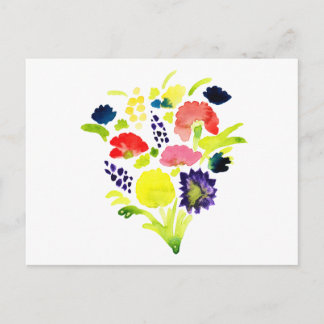 Schönes Aquarellbouquet mit Blume Postkarte