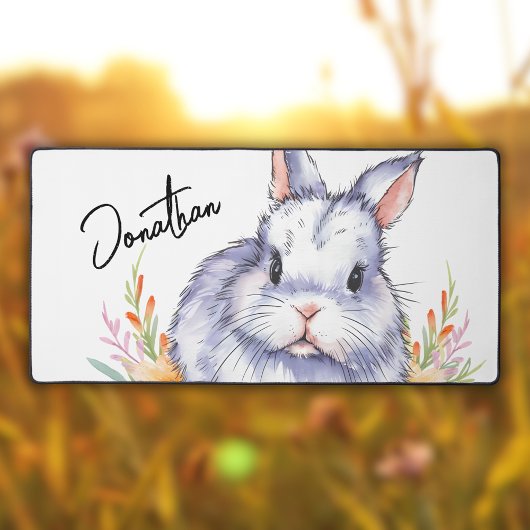 Schönes Aquarellbunny Schreibtischunterlage