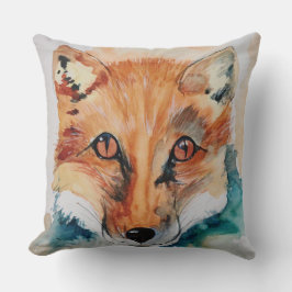Schönes Aquarellfarben-Fox-Malerpinsel Kissen