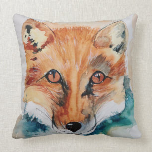 Schönes Aquarellfarben-Fox-Malerpinsel Kissen