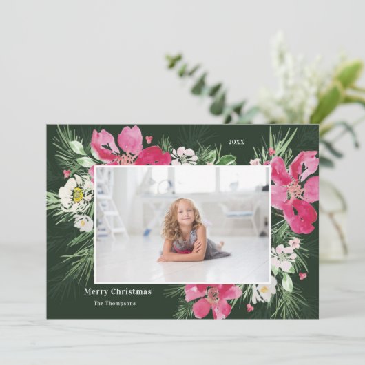 Schönes Aquarellkranz Blume Weihnachten (Stehend Vorderseite)