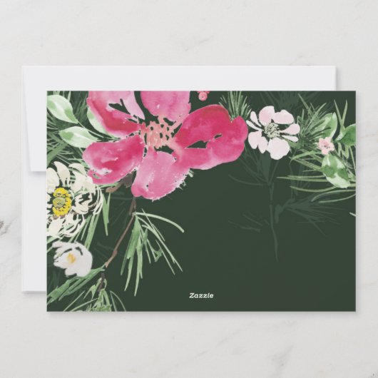 Schönes Aquarellkranz Blume Weihnachten (Rückseite)