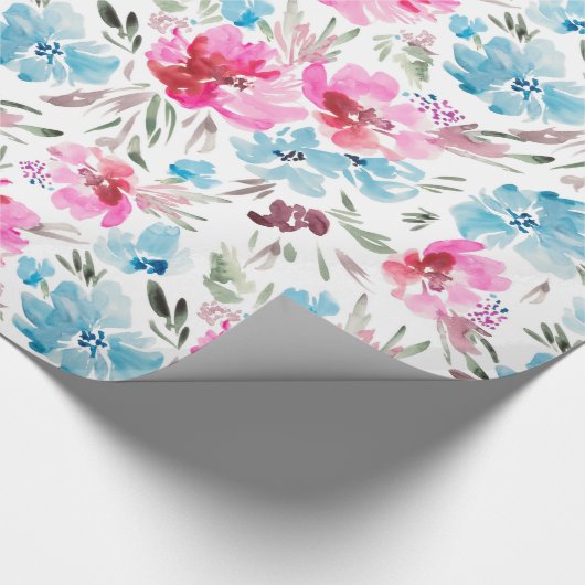 Schönes Aquarellmuster Blume Geschenkpapier (Ecke)