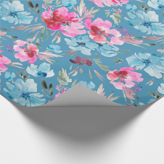 Schönes Aquarellmuster Blume Geschenkpapier (Ecke)