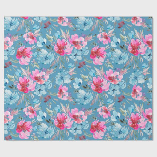 Schönes Aquarellmuster Blume Geschenkpapier (Flach)