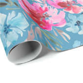 Schönes Aquarellmuster Blume Geschenkpapier (Rolleneckpunkt)