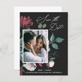 Schönes Aquarellschwarz Save the Date Einladungspostkarte