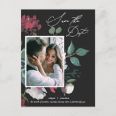 Schönes Aquarellschwarz Save the Date Einladungspostkarte (Vorderseite)