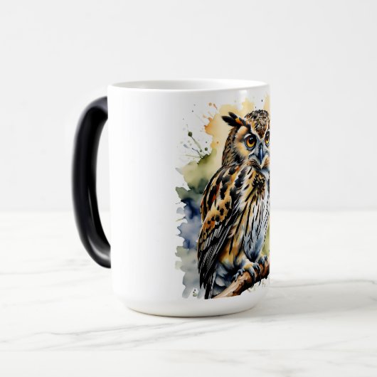 Schönes Aquarelluch auf einer Perlenschüssel Tasse (Vorderseite Links)