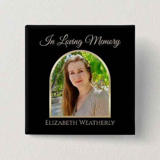 Schönes Arch-Foto auf schwarzer Bestattungstaste Button (Vorderseite)