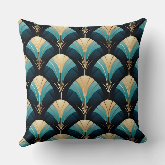Schönes Art Deco Fan Style Kissen (Rückseite)