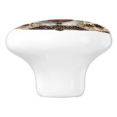 Schönes, Art Deco Gold Red Rubies White Enamel Keramikknauf (Seitenansicht)