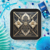 Schönes Art Deco Ivory Pappteller (Party)