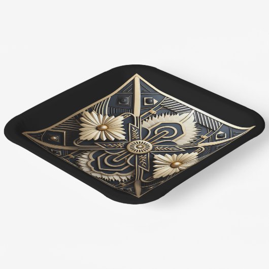 Schönes Art Deco Ivory Pappteller (Gewinkelt)