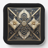 Schönes Art Deco Ivory Pappteller (Vorderseite)