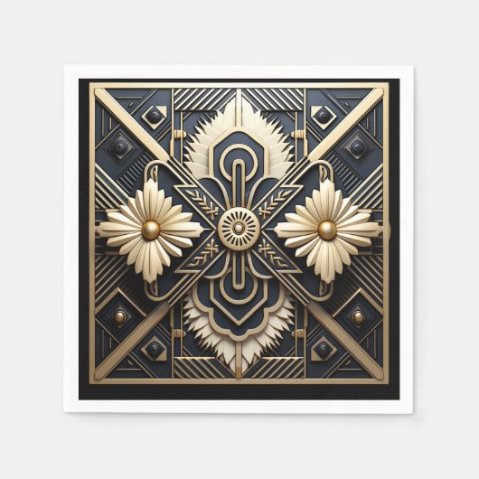 Schönes Art Deco Ivory Serviette (Vorderseite)