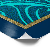 Schönes Art Deco Pfauenfan Poster. Poster (Ecke)