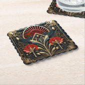 Schönes Art Deco Rotes Gold Schwarz Untersetzer (angewinkelt)